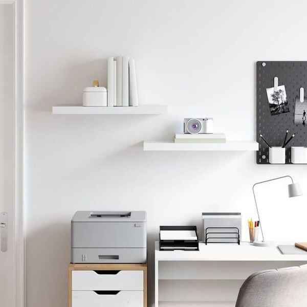 Lot de 2 étagères murales flottantes blanches 60cm - 23% de remise