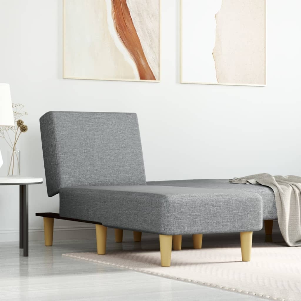 Chaise longue réglable gris clair - 55 x 140 cm - 25% de remise