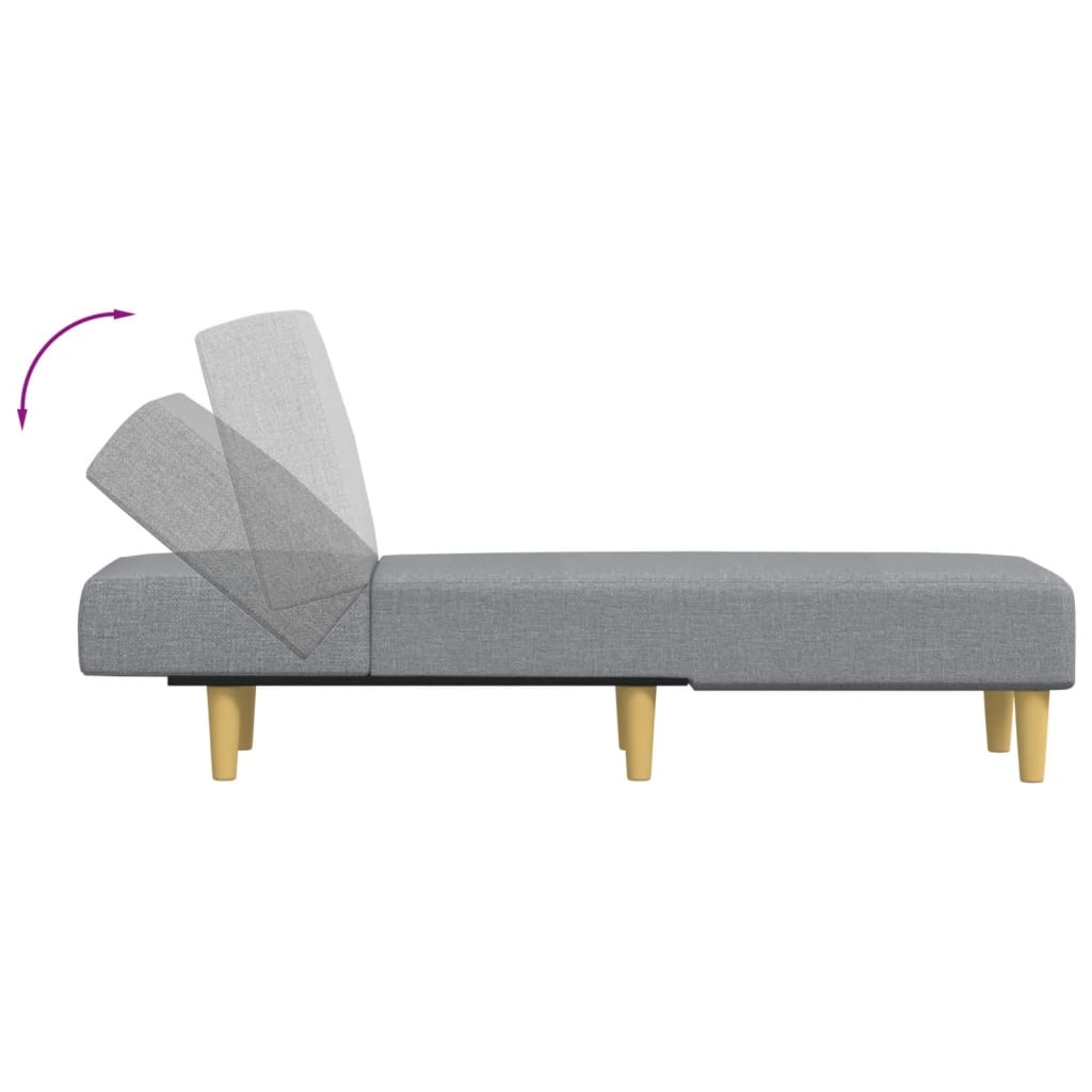 Chaise longue réglable gris clair - 55 x 140 cm - 25% de remise