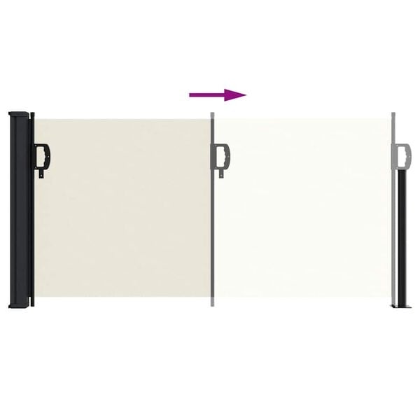 Pare-soleil latéral rétractable 100 x 300 cm Crème - 19% de remise