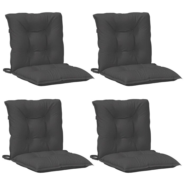 Lot de 4 coussins pour chaise à dossier bas anthracite - 24% de remise
