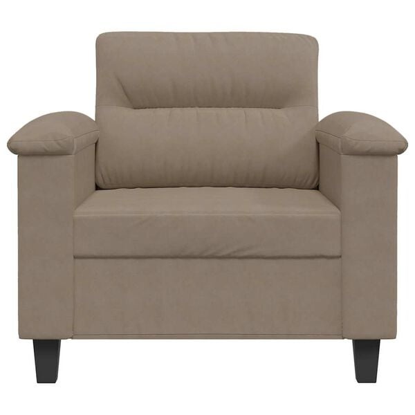 Fauteuil moderne en microfibre taupe - 25% de remise