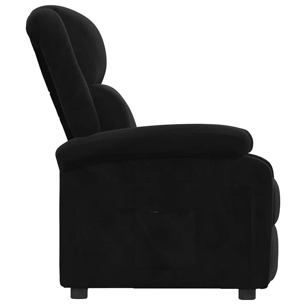 Fauteuil inclinable en velours noir - 25% de remise