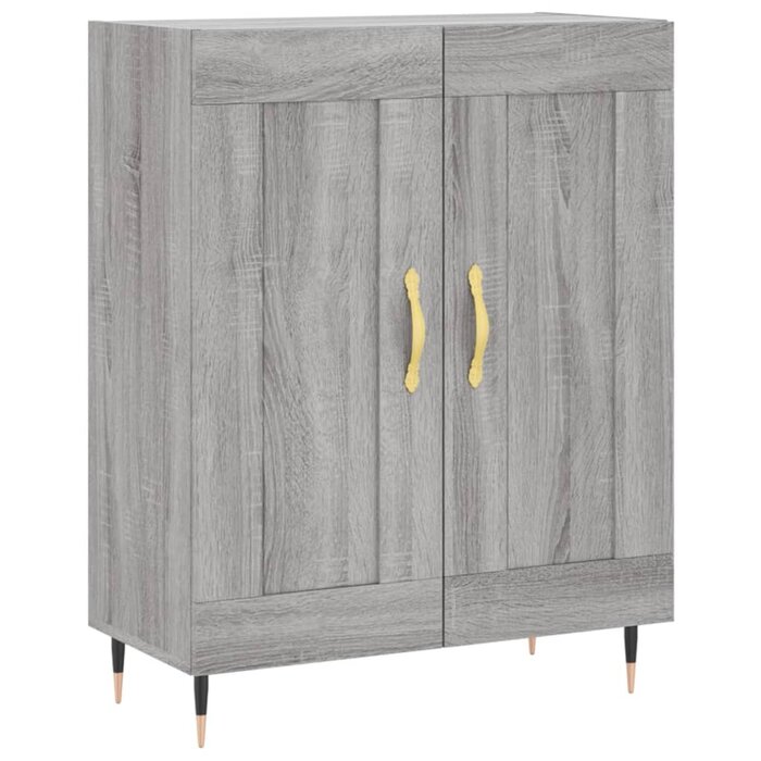 Buffet commode chêne sonoma gris 69,5x34x90 cm - 24% de remise