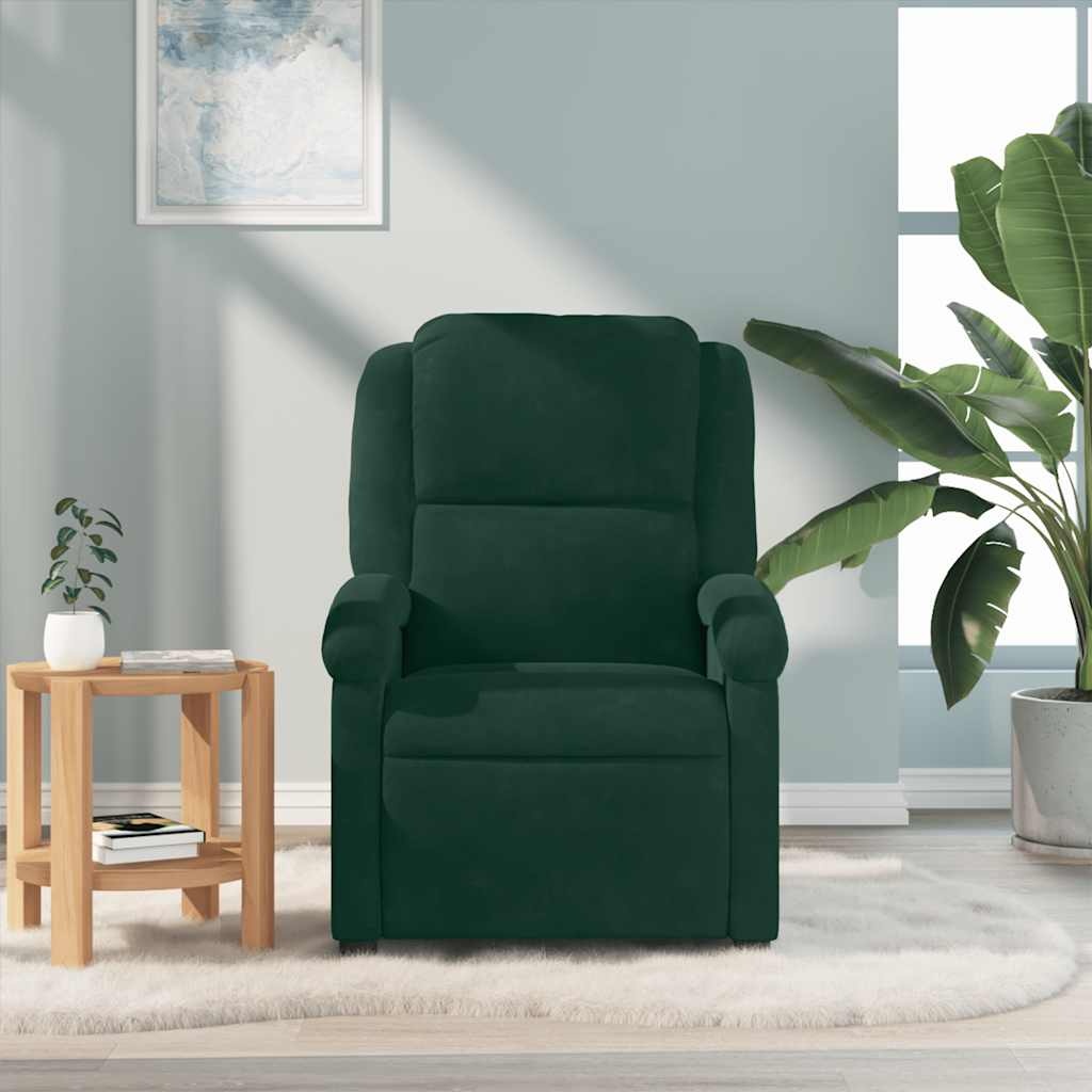 Fauteuil de massage inclinable velours vert - 25% de remise