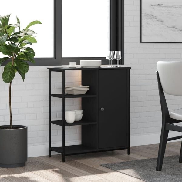 Buffet noir 70x30x80 cm - 24% de remise - Outlet