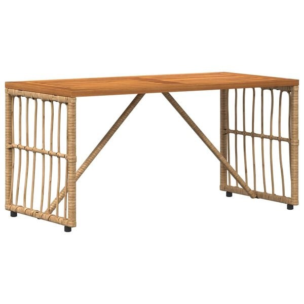 Table de jardin rectangulaire 80x40cm - Acier et polyrotin - 24% de remise