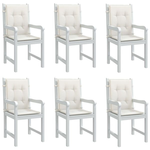 Lot de 6 coussins pour chaises dossier bas 100x50cm - Crème - 24% de remise