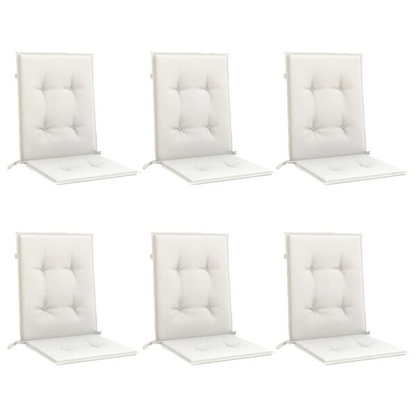 Lot de 6 coussins pour chaises dossier bas 100x50cm - Crème - 24% de remise