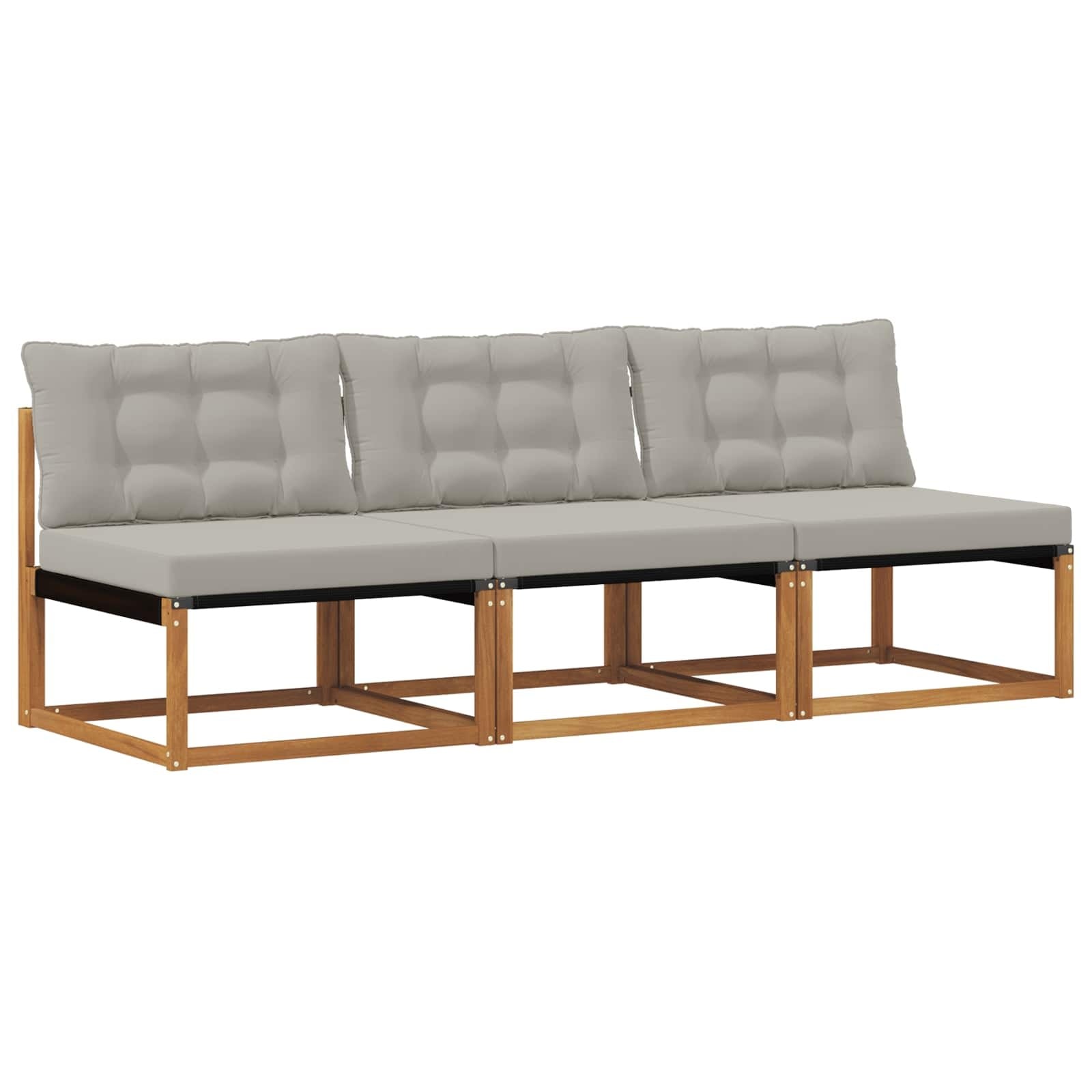 Ensemble 3 modules canapé XL Grijs hout zwart - 25% de remise