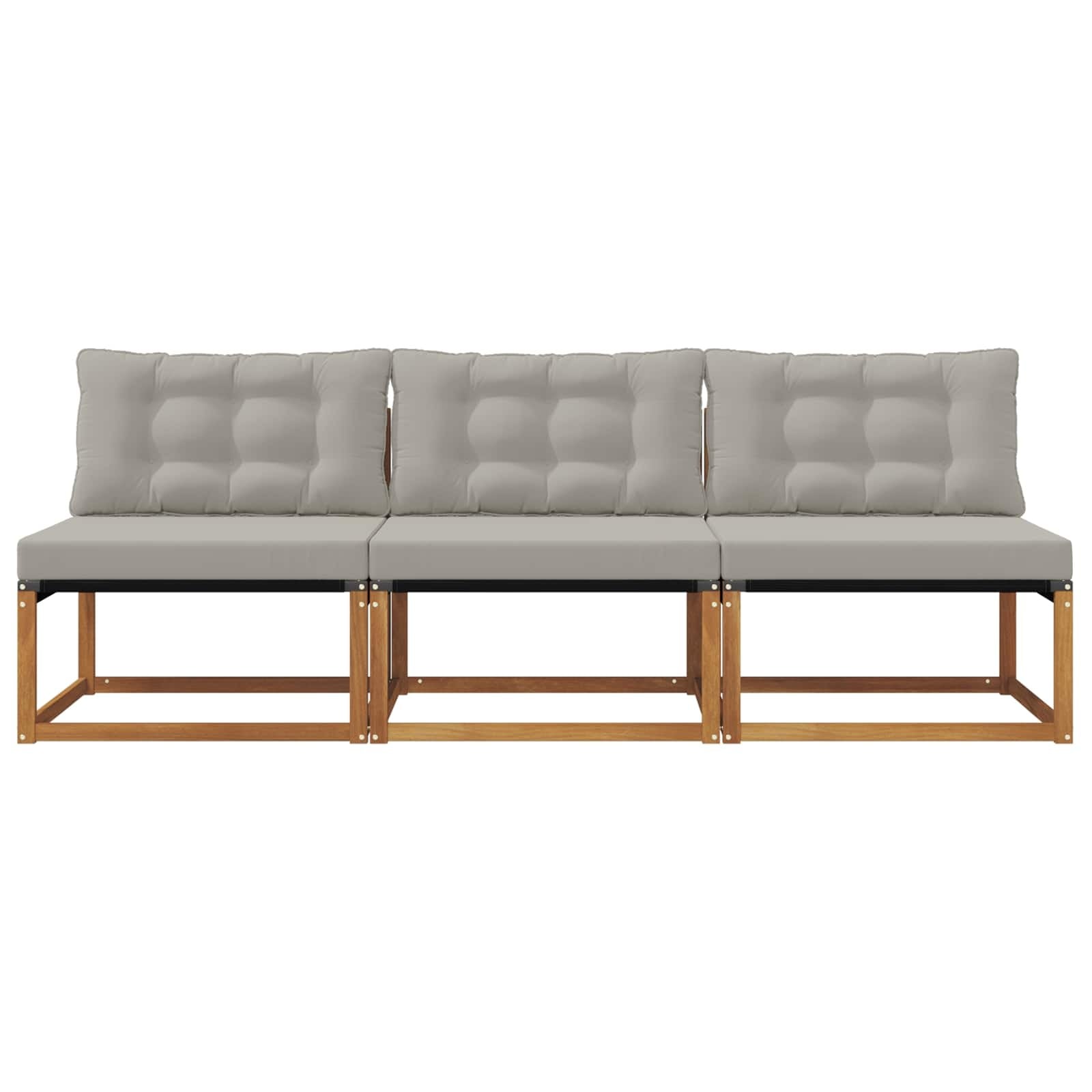 Ensemble 3 modules canapé XL Grijs hout zwart - 25% de remise