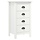 Commode Hill 46x35x80 cm en bois de pin blanc - 24% de remise