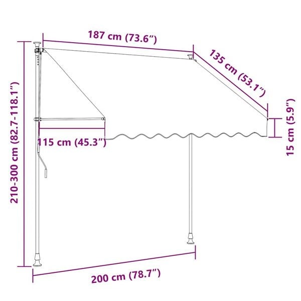 Store banne manuel rétractable 200 cm anthracite - 24% de remise