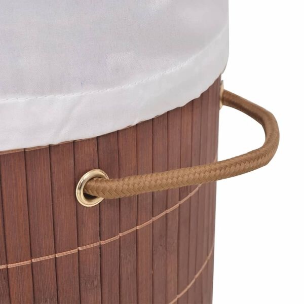 Panier à linge ovale en bambou marron taille S - 22% de remise