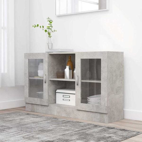 Vitrine grise béton 120 cm - 25% de remise