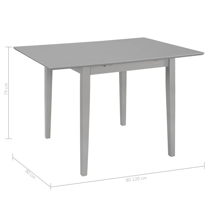 Table à manger extensible gris 80-120cm - 25% de remise