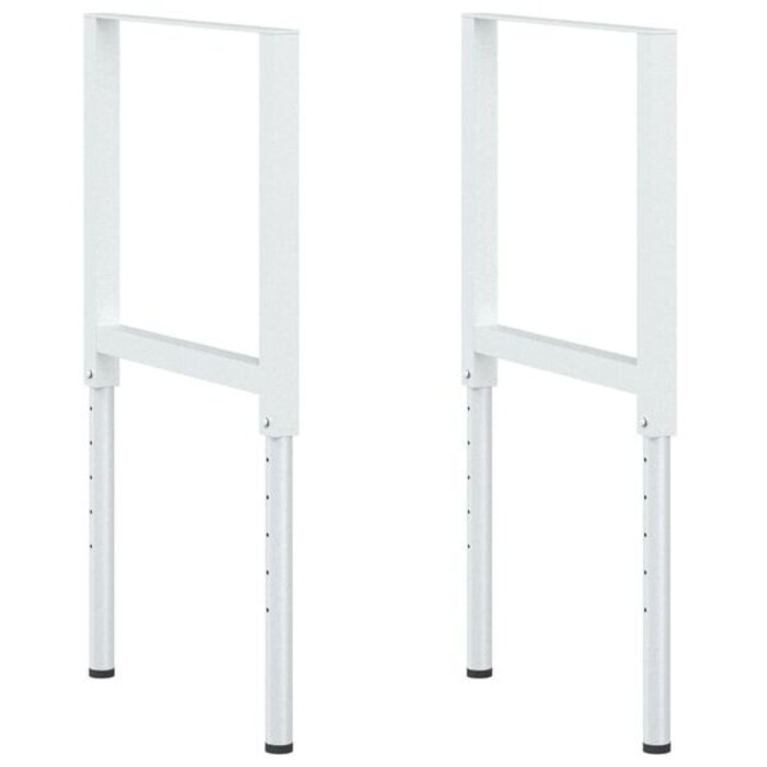 Pieds de table réglables en métal gris - Ensemble de 2 - 24% de remise