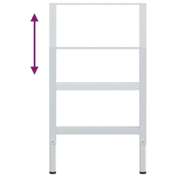 Pieds de table réglables en métal gris - Ensemble de 2 - 24% de remise