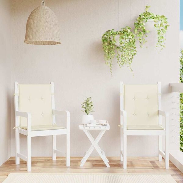 Lot de 2 coussins de jardin dossier bas, 100x50cm, crème - 23% de remise