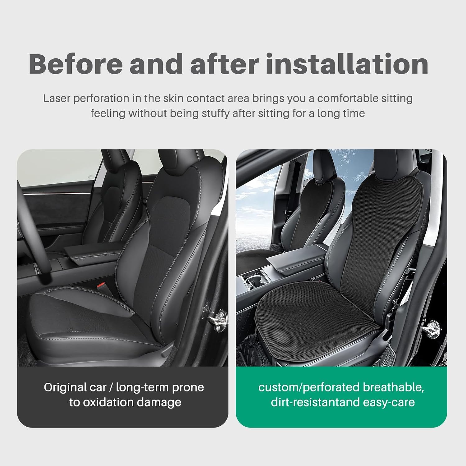 Housse siège avant en soie glacée compatible avec Tesla Model 3 2024 - 18% remise