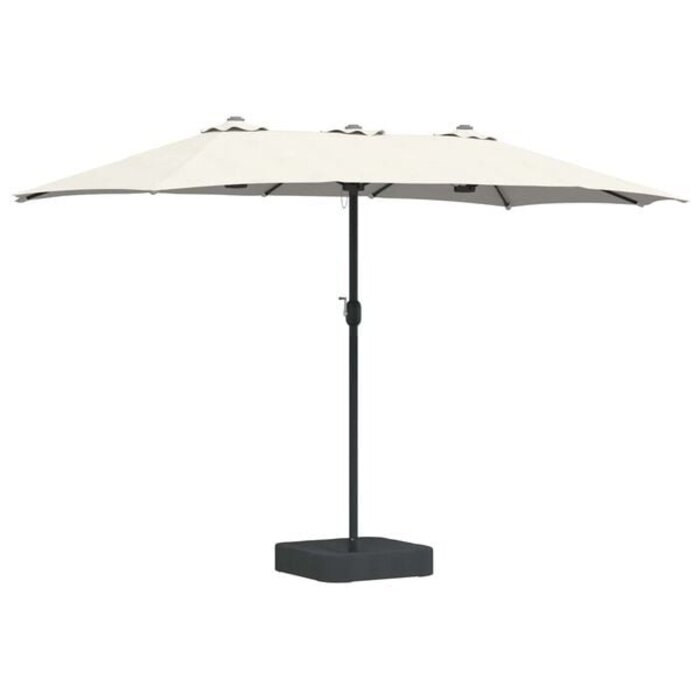 Parasol double avec éclairage LED solaire - Sable et anthracite - 25% de remise