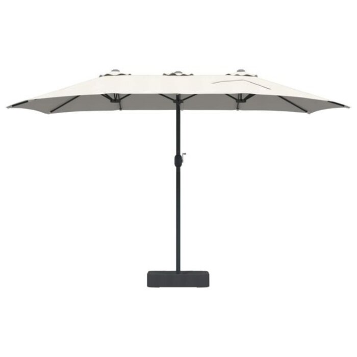 Parasol double avec éclairage LED solaire - Sable et anthracite - 25% de remise