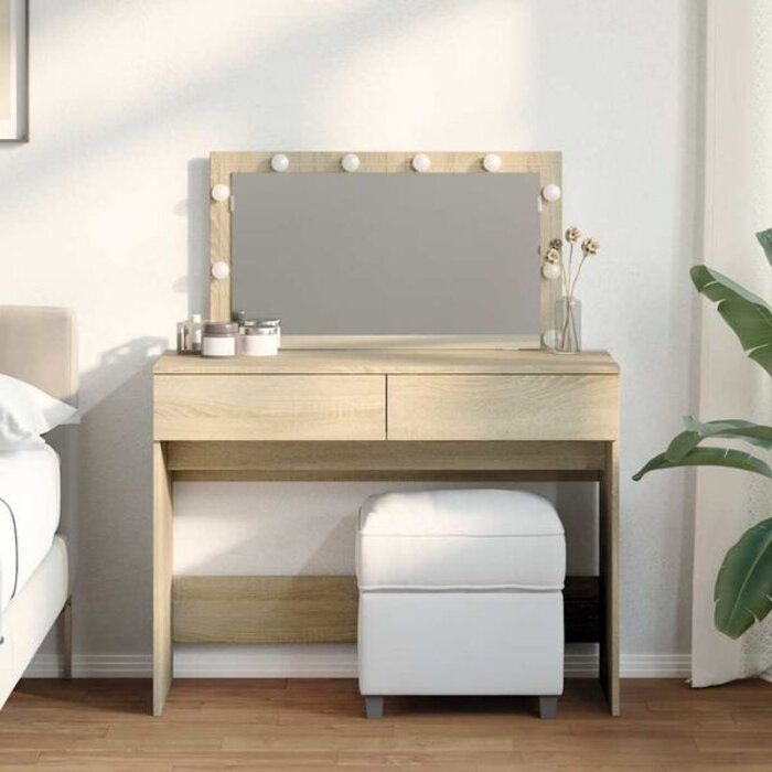 Coiffeuse avec éclairage LED chêne sonoma - 25% de remise