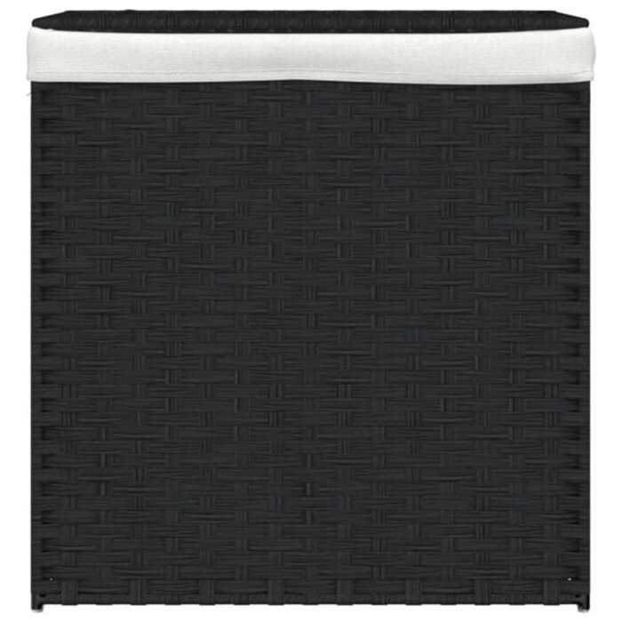 Panier à linge 2 compartiments en rotin noir - 53x35x57 cm - 24% de remise