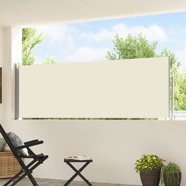 Brise-vue latéral rétractable 100x500 cm crème - 24% de remise