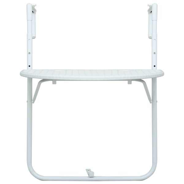 Table de balcon suspendue aspect rotin blanc - 23% de remise