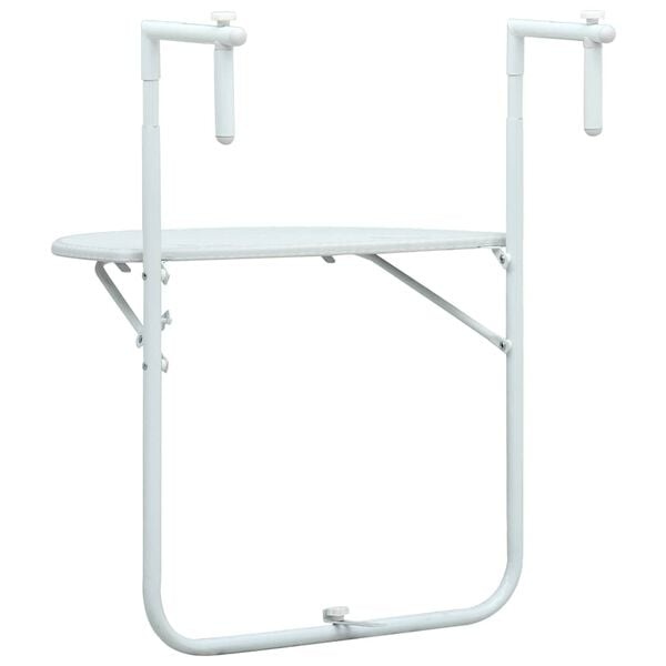 Table de balcon suspendue aspect rotin blanc - 23% de remise