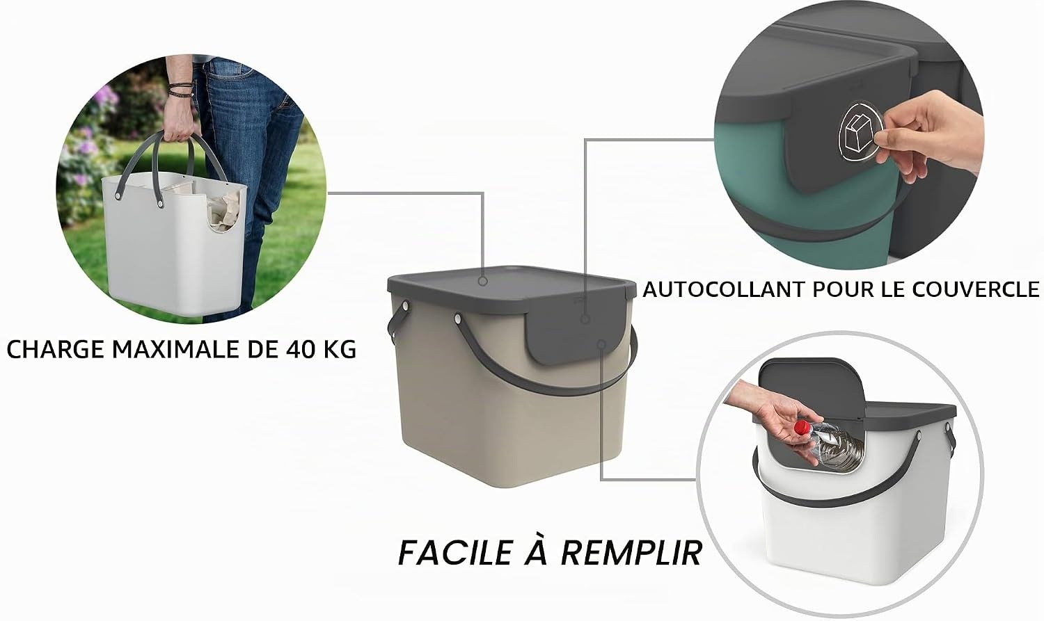 Système de tri sélectif 4 bacs modulaire - 24% de remise