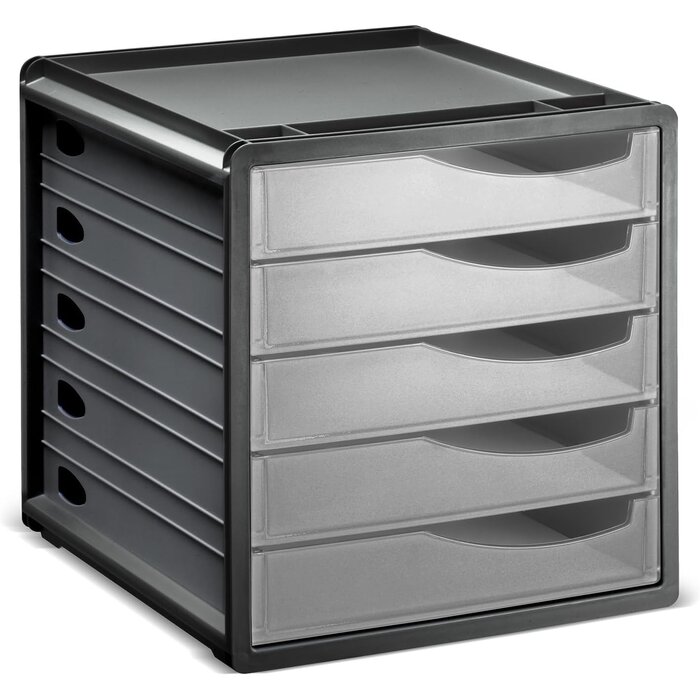Caisson de bureau 5 tiroirs A4 vert/anthracite - 22% de remise