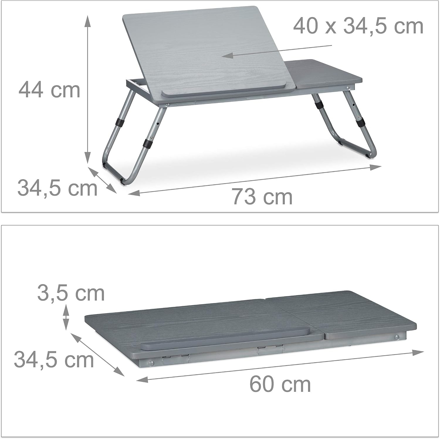 Table pour PC pliable et réglable - Gris - 23% de remise