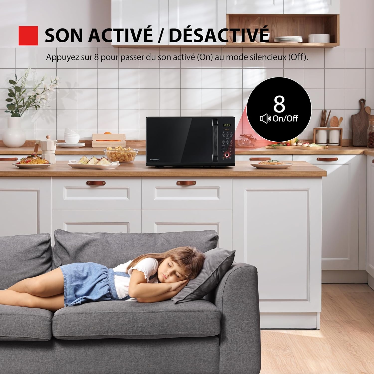 Micro-ondes numérique 20L 800W Noir Miroir - 25% de remise