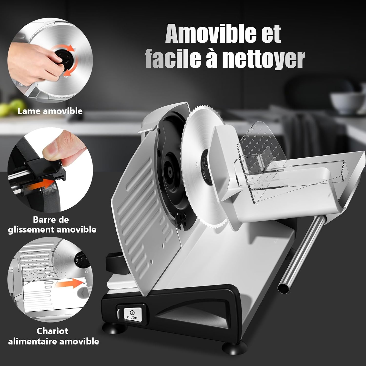 Trancheuse électrique 200W - 2 lames inox - 24% de remise