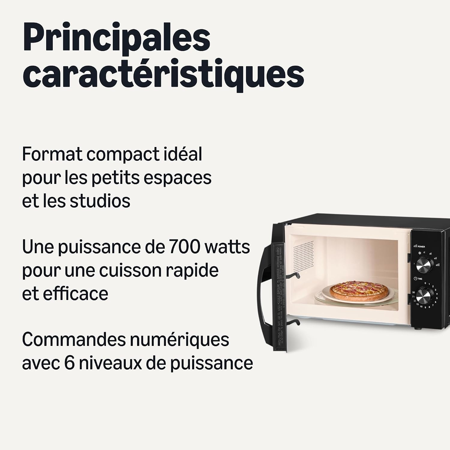 Micro-ondes solo 20L 700W Noir - 24% de remise