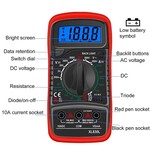 Vloer-verwarming.com Multimètre numérique avec écran LCD - testeur électronique - Rouge