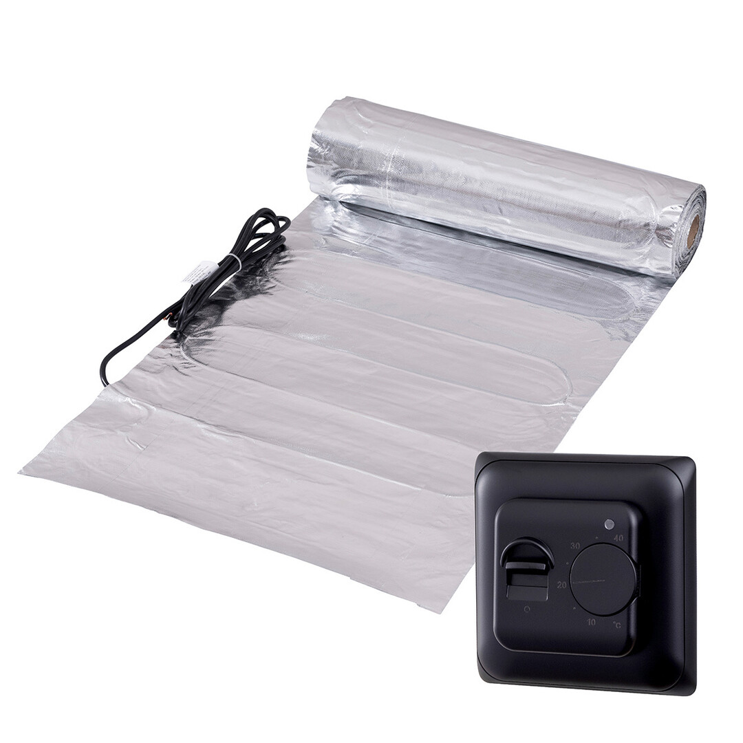 Pro-mat Complete elektrische vloerverwarming folie set, 150 watt incl analoge thermostaat.