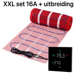 Pro-mat XXL complete vloerverwarming set 150 watt met 16A wifi thermostaat + uitbreiding