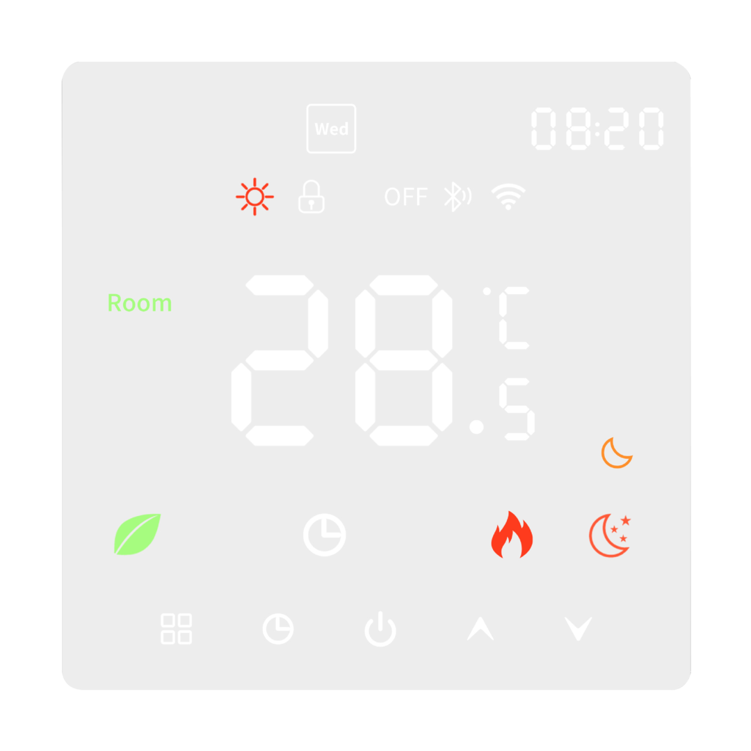 Pro-mat WiFi thermostat available in stylish white or black.