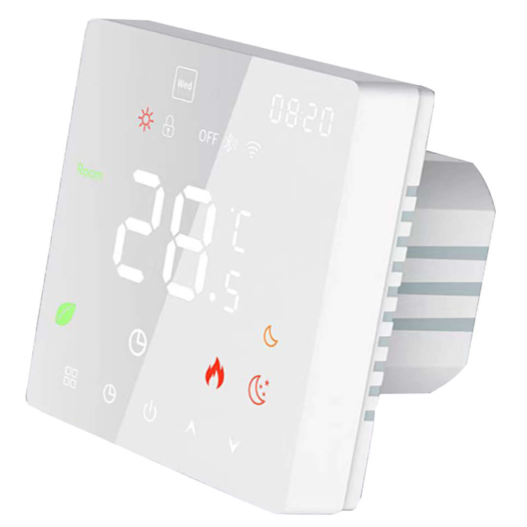 Pro-mat WiFi thermostat available in stylish white or black.