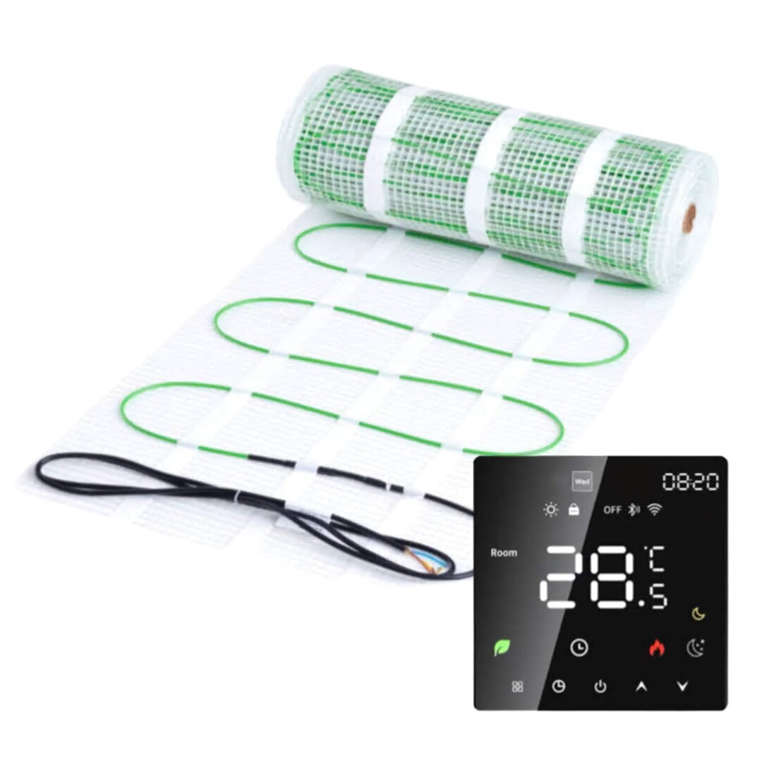 Pro-mat "Eco-vriendelijke elektrische vloerverwarming set van 100 watt met Wifi-bediening voor energiezuinig comfort"