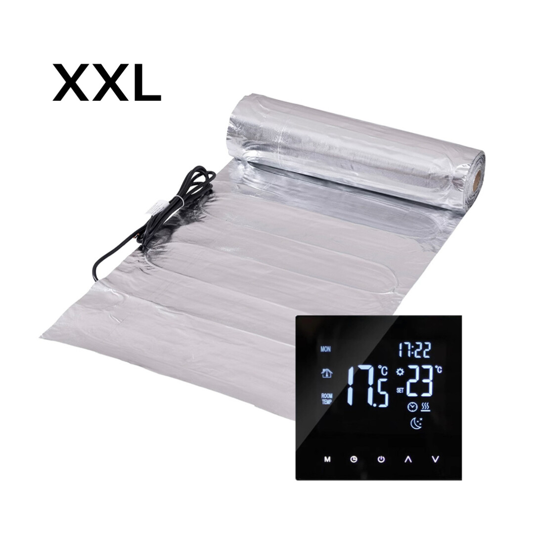 Pro-mat XXL complete foil underfloor heating set 150 watt with 16A wifi thermostat + load module