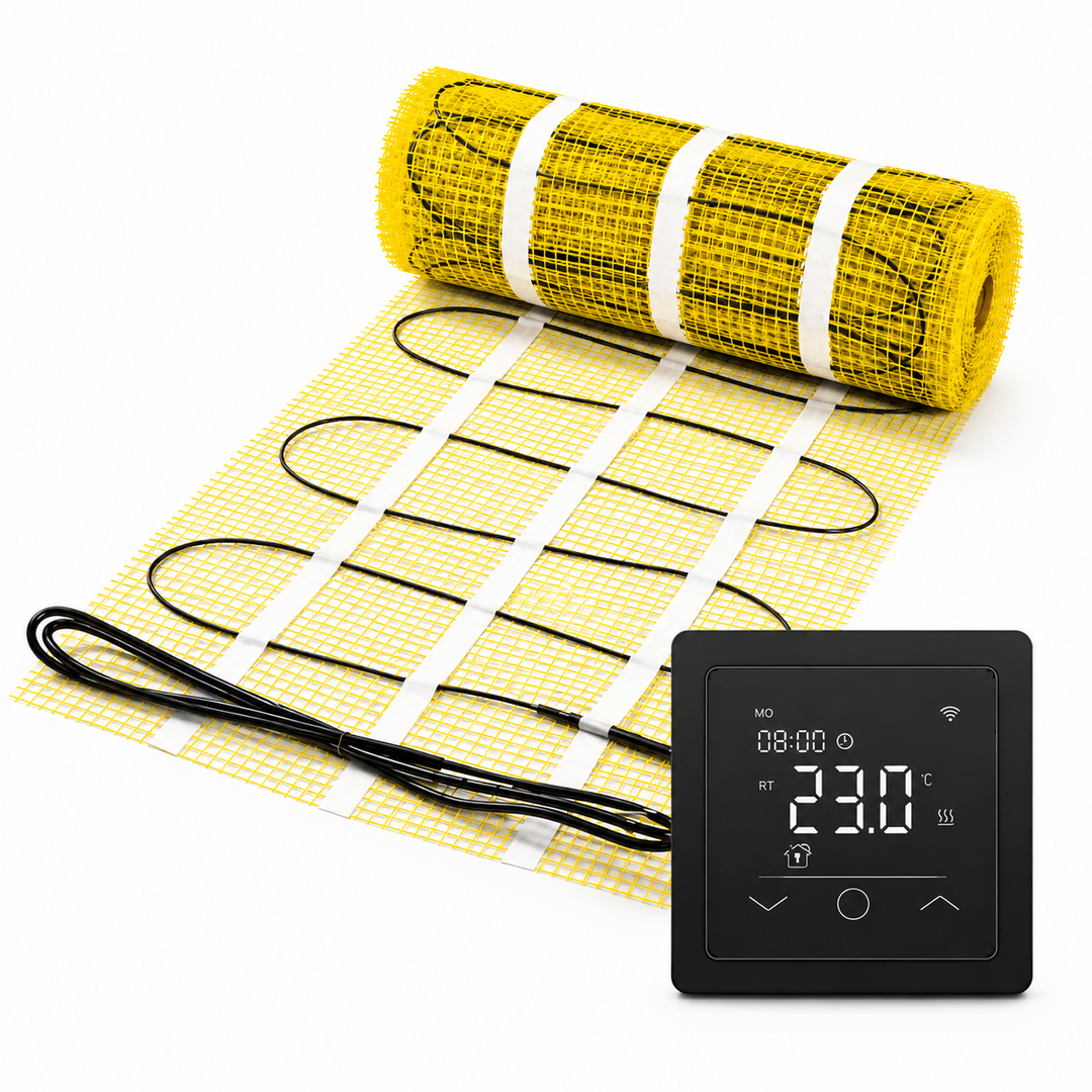 Pro-mat Pro-series Complete set, beschikbaar in diverse afmetingen, 150 watt per m², met wifi thermostaat passend in de meeste afdekraampjes