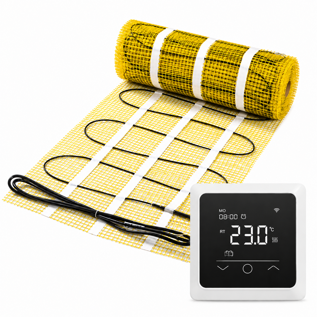 Pro-mat Pro-series Complete set, beschikbaar in diverse afmetingen, 150 watt per m², met wifi thermostaat passend in de meeste afdekraampjes
