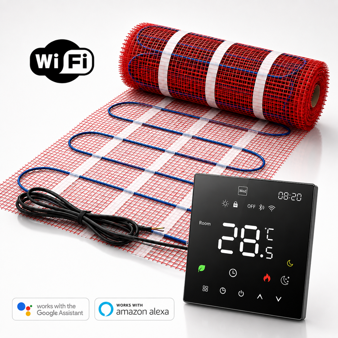Pro-mat Complete elektrische vloerverwarming set, 150 watt incl Wifi thermostaat.