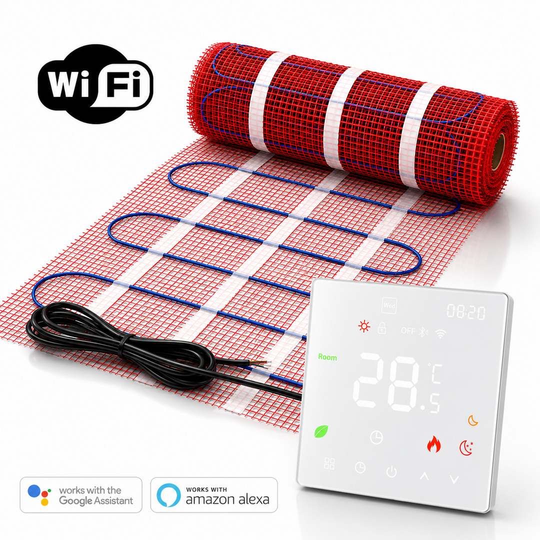 Pro-mat Complete elektrische vloerverwarming set, 150 watt incl Wifi thermostaat.