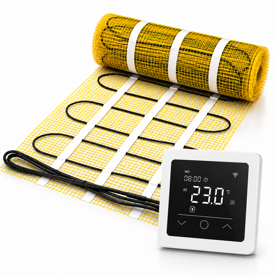 Pro-mat Pro-series Complete set, beschikbaar in diverse afmetingen, 150 watt per m², met wifi thermostaat passend in de meeste afdekraampjes