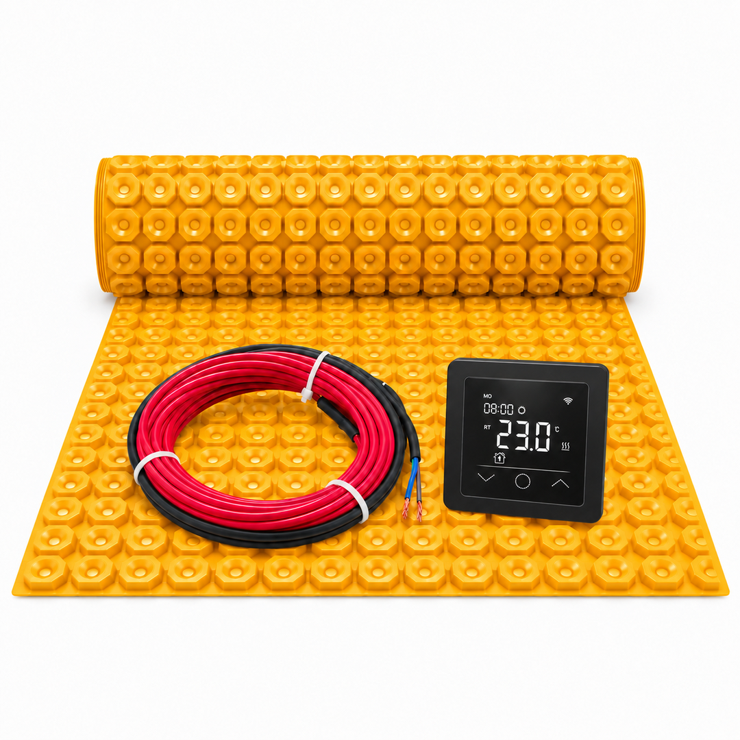 Pro-mat Pro-mat complete vloerverwarmingsset met ontkoppelingsmat, verwarmingskabel en PS60 WiFi-thermostaat – instelbaar op 115, 150 of 230 W/m²
